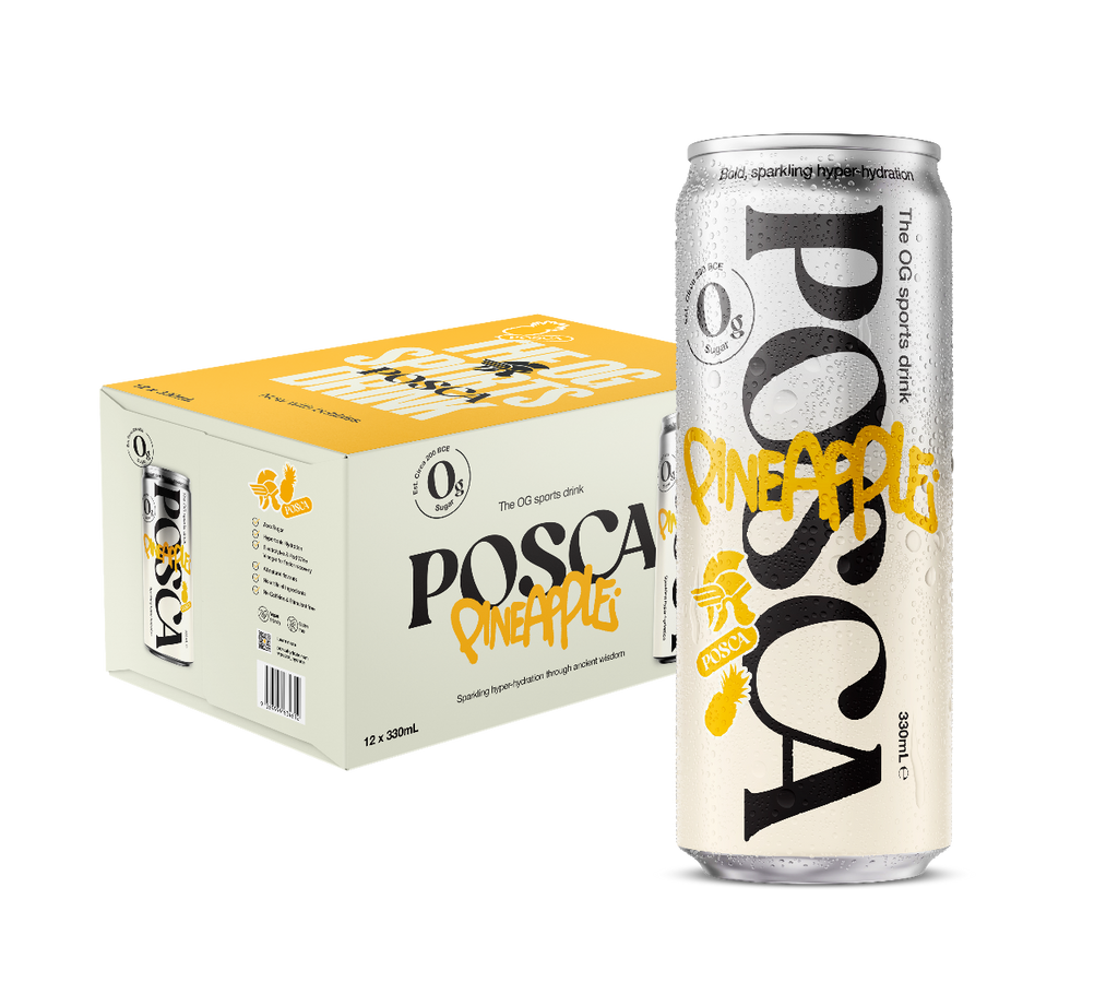 Posca Pineapple can and box on a white background